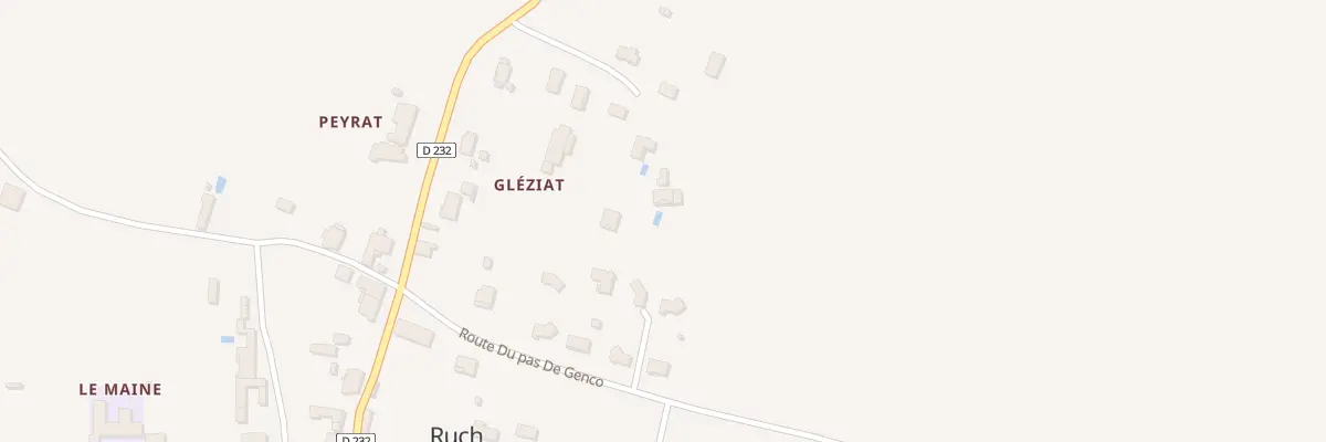 Plan du 10 Gleziat à Ruch