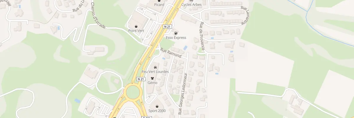 Plan du 1 Rue Cte Henri Russel à Lourdes