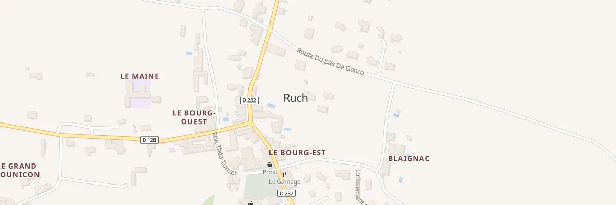 Plan du 38 Le Bourg Est à Ruch