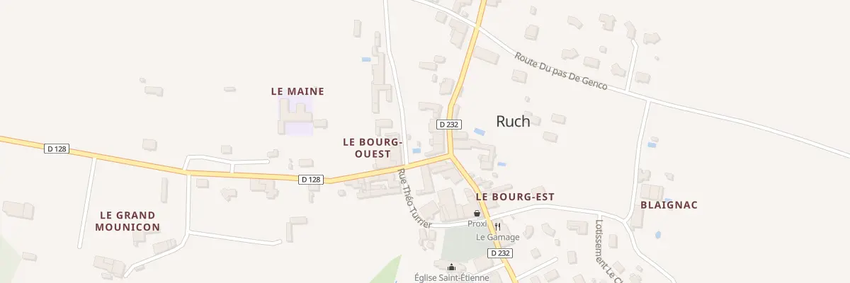 Plan du 24 Le Bourg Ouest à Ruch