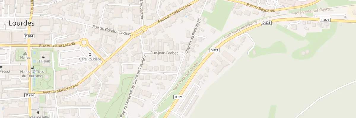 Plan du 12 Rue Jean Barbet à Lourdes