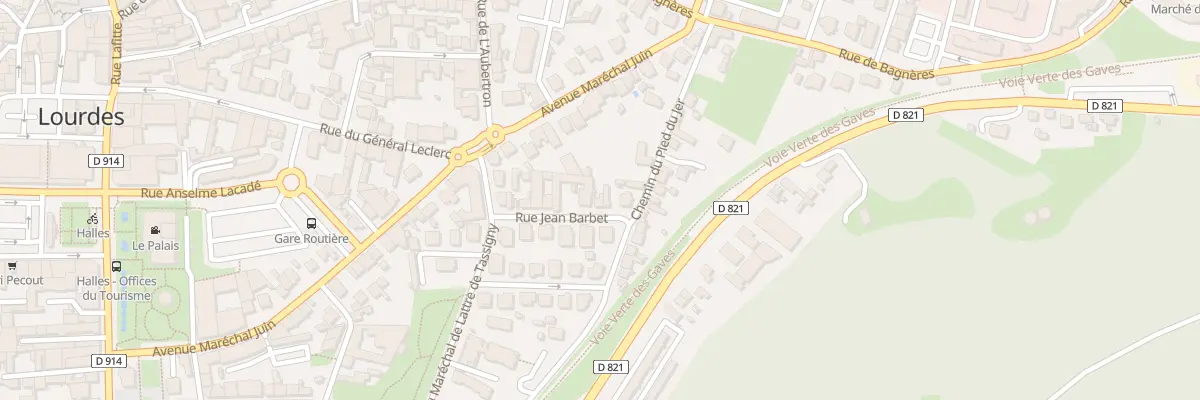 Plan du 13 Rue Jean Barbet à Lourdes