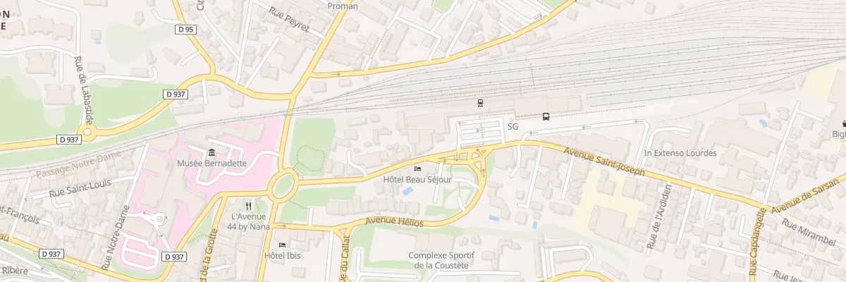 Plan du 31 Av de la Gare à Lourdes