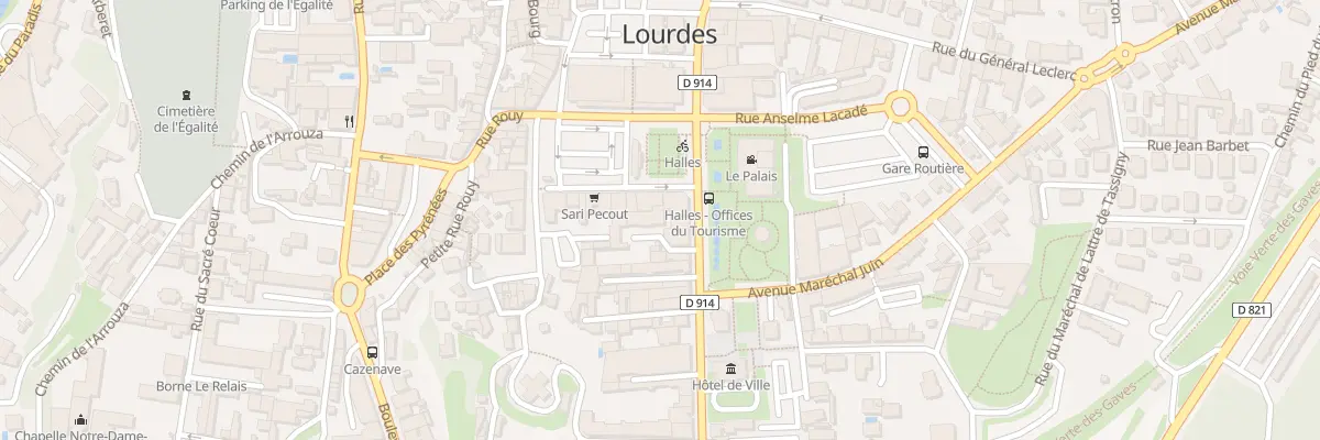 Plan du 2 Av Mal Foch à Lourdes