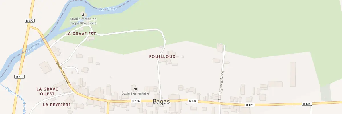 Plan du 5 Fouilloux à Bagas