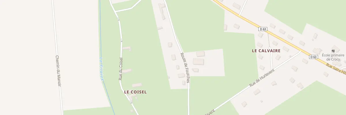 Plan du 14 Rte de Fourches à Crocy