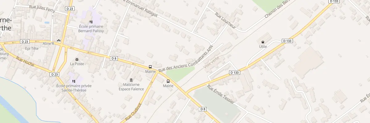 Plan du 5 Rue des Anciens Combattan. Afn à Malicorne-sur-Sarthe