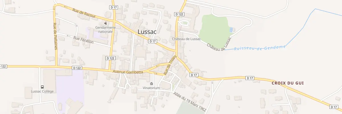 Plan du 9002 Rue Thiers à Lussac