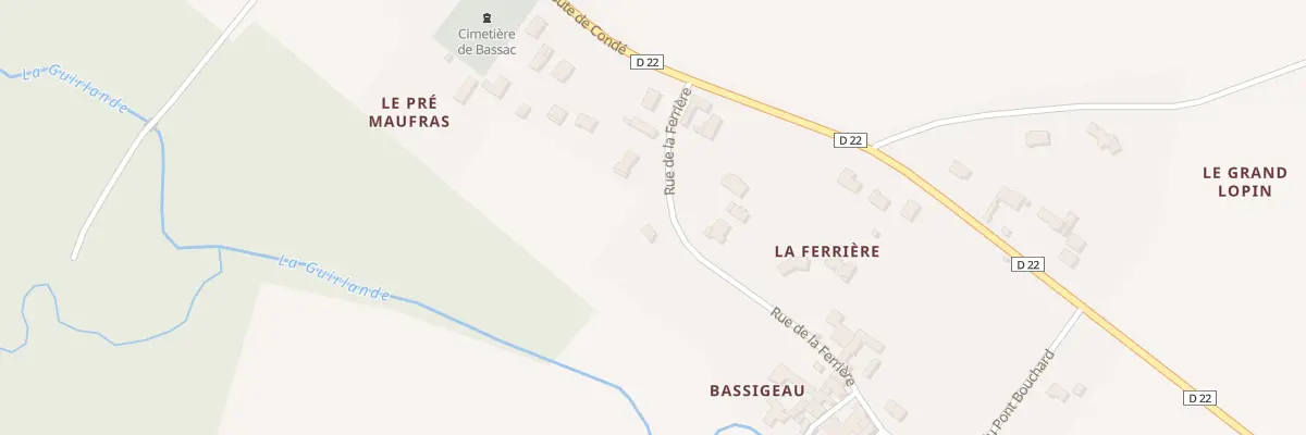 Plan du 12 Rue de la Ferrière à Bassac