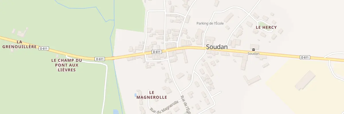 Plan du 1 Rue de l’Eglise à Soudan