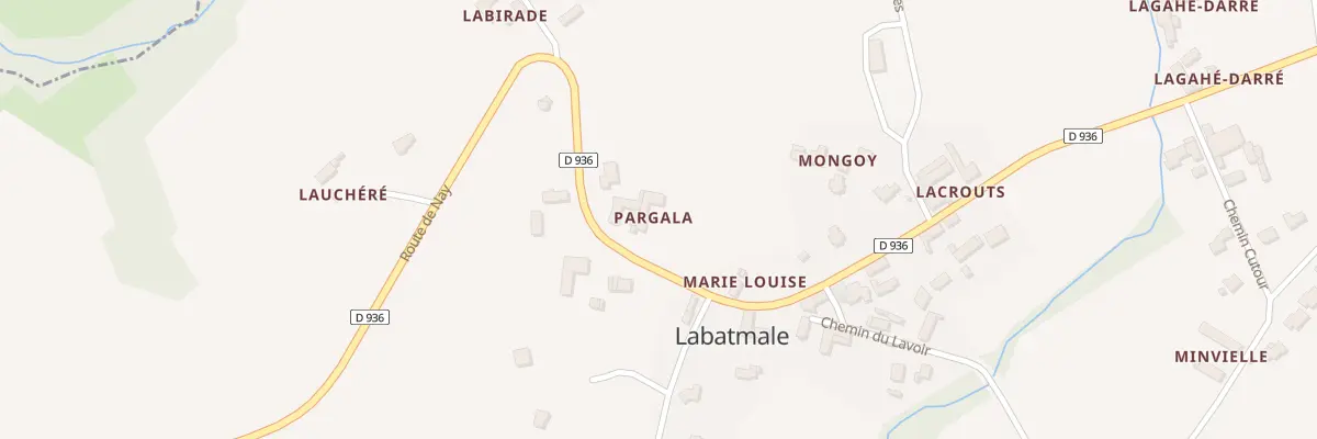 Plan du 42 Rte de Nay à Labatmale