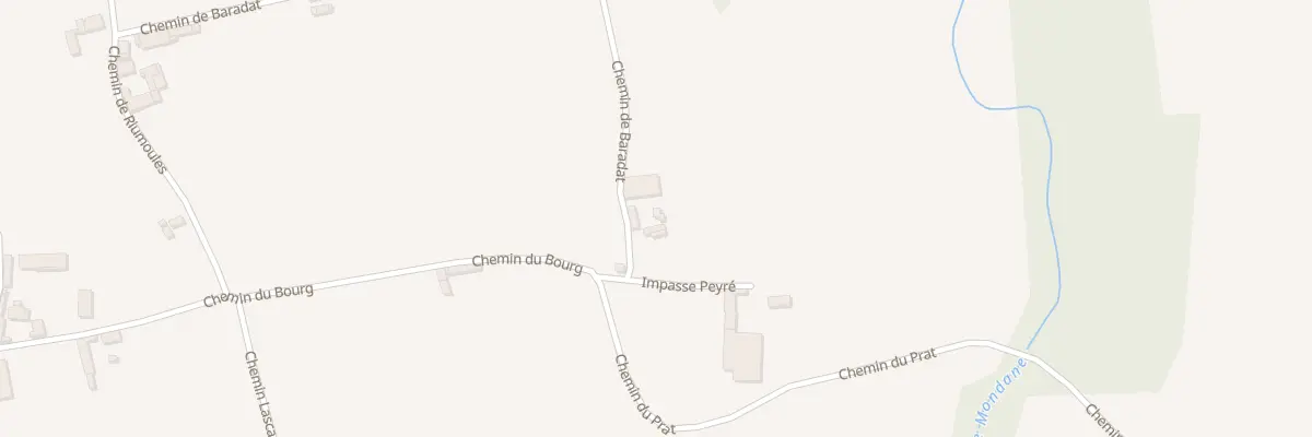 Plan du 1000 Che de Baradat à Gerderest