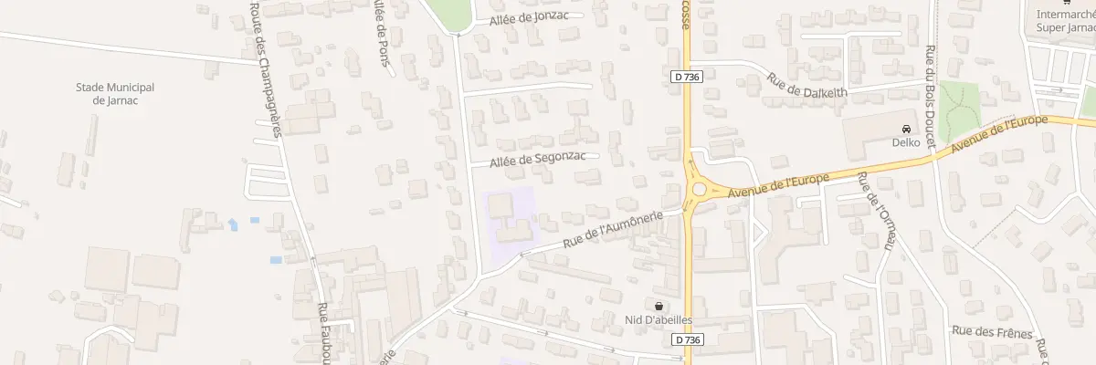 Plan du 2 All de Segonzac à Jarnac