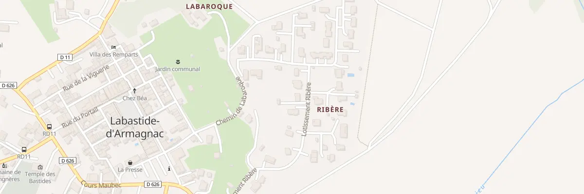 Plan du 38 Lot Ribère à Labastide-d’Armagnac