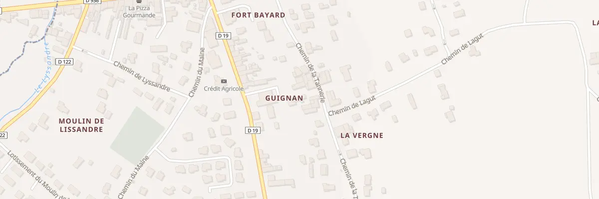 Plan du 173A Guignan à Branne
