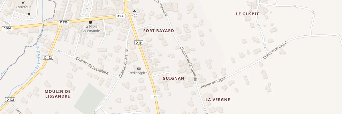 Plan du 252 Guignan à Branne