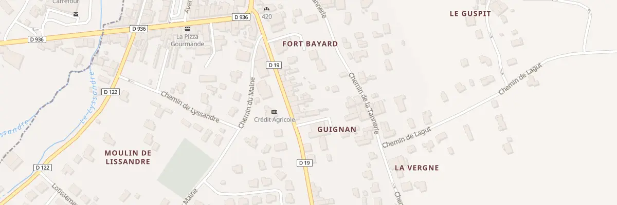 Plan du 176 Guignan à Branne