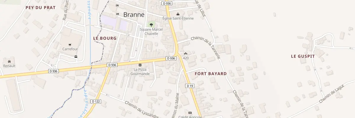 Plan du 1 Rue Fort Bayard à Branne