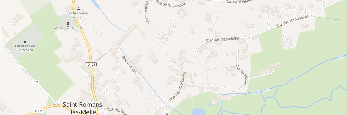 Plan du 2 Rue du Merlet à Saint-Romans-lès-Melle