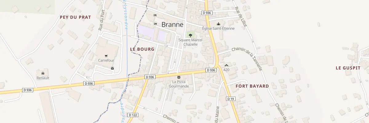 Plan du 5 Av 8 Mai 1945 à Branne