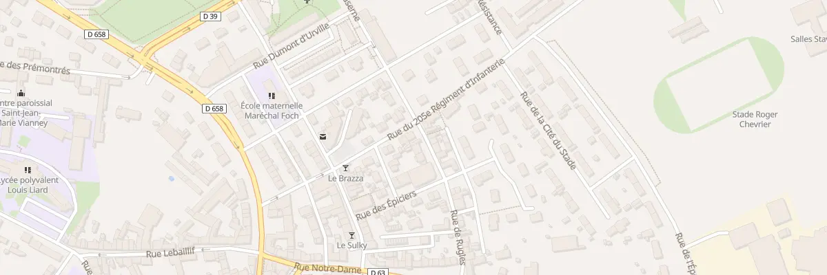 Plan du 22 Rue du 205eme Rgt d’Infanterie à Falaise