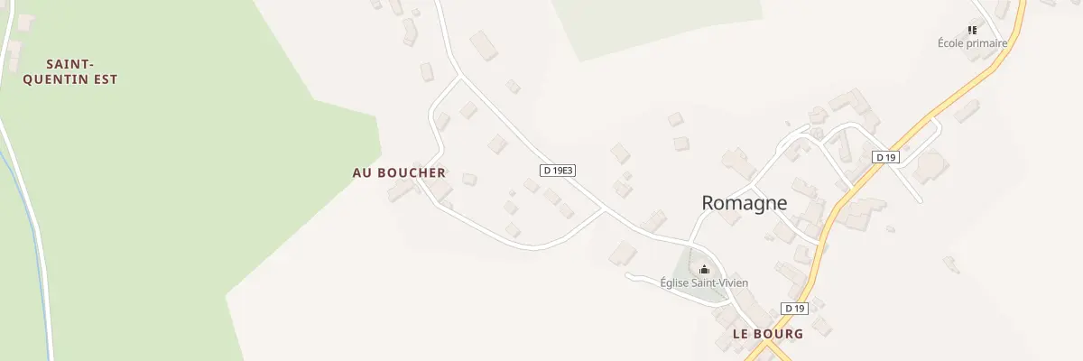 Plan du 25 Au Boucher à Romagne