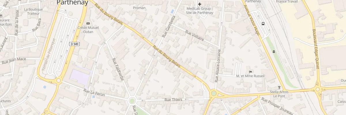 Plan du 61 Rue du Bourg-belais à Parthenay