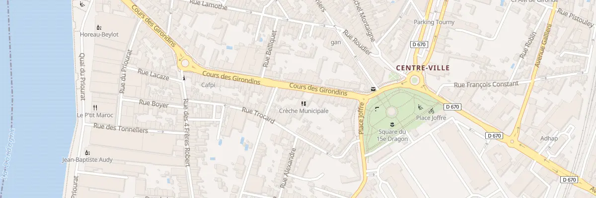 Plan du 82 Crs des Girondins à Libourne