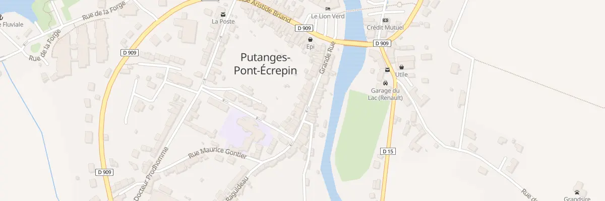 Plan de la Grande Rue à Putanges-le-Lac