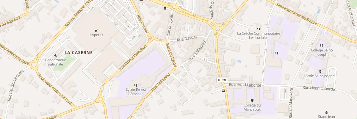 Plan du 2 Pl du Lycee à Parthenay