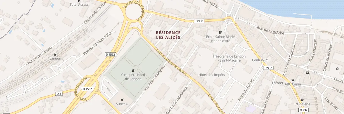 Plan du 22 Crs du Général Leclerc à Langon