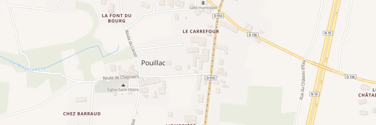 Plan du Bourg à Pouillac