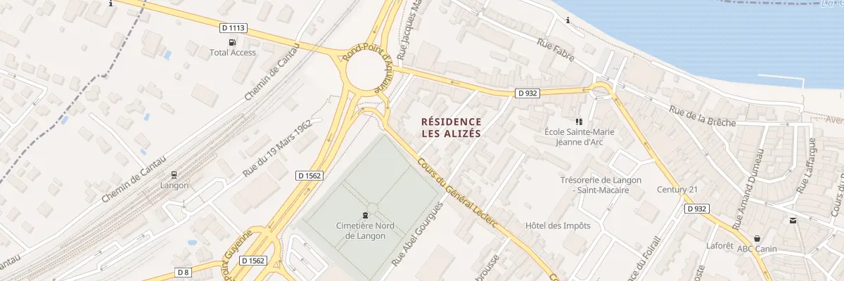 Plan du 10 Crs du Général Leclerc à Langon