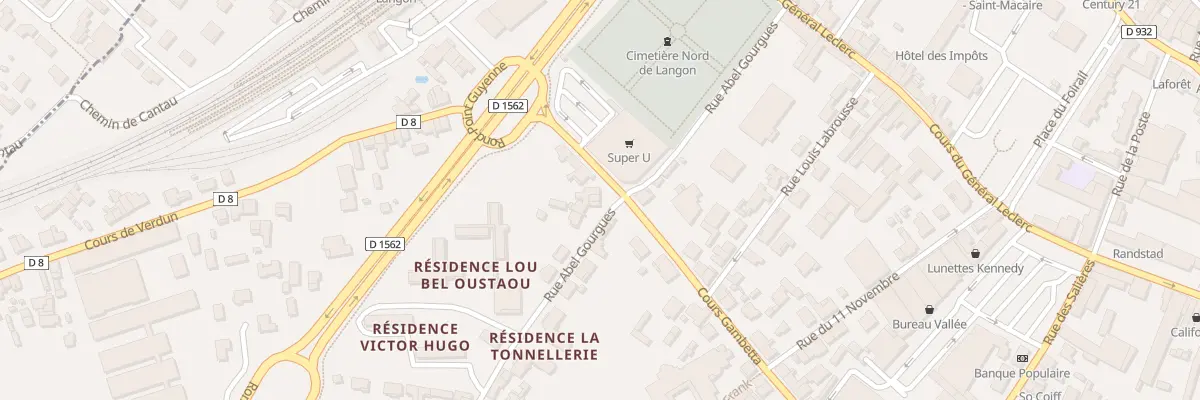 Plan du 7 Rue Abel Gourgues à Langon