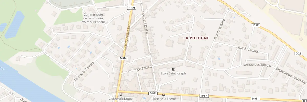 Plan du 16B Rue Paul Duthil à Aire-sur-l’Adour