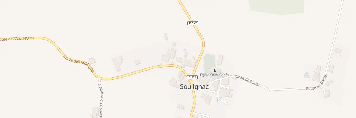 Plan du 6 Le Bourg Ouest à Soulignac
