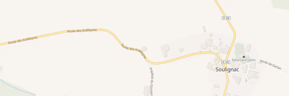 Plan du 4 Gouvernan à Soulignac