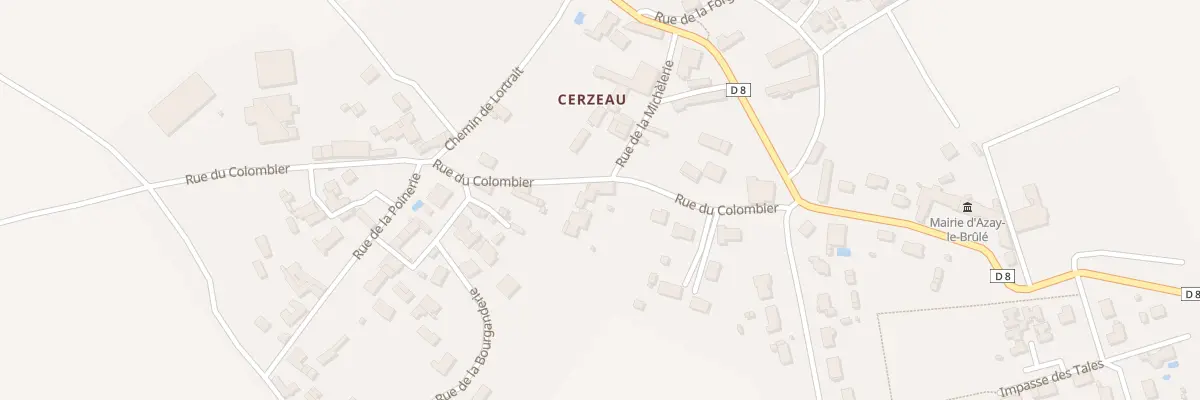 Plan du 15 Rue du Colombier Cerzeau à Azay-le-Brûlé