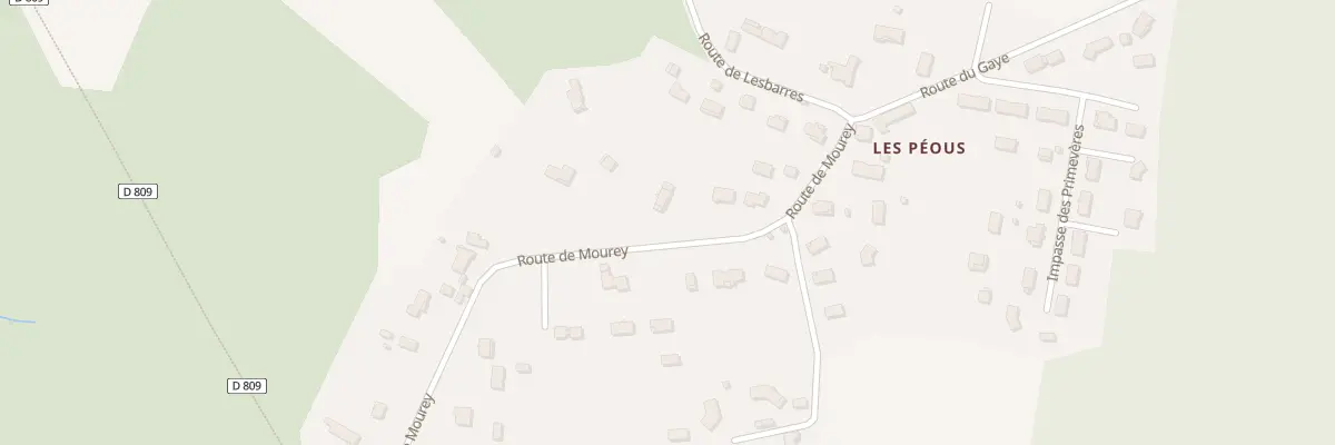 Plan du 5 Les Peous au Nizan