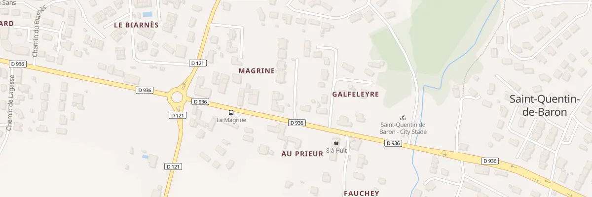 Plan de Rte de Bordeaux à Saint-Quentin-de-Baron