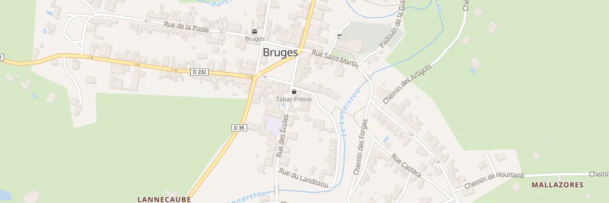 Plan du 2 Pl de la Fontaine à Bruges-Capbis-Mifaget