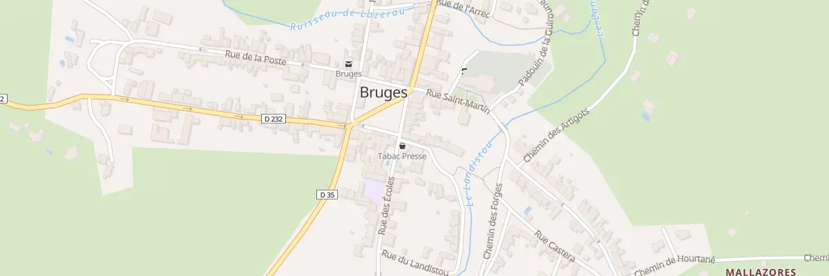 Plan du 1 Pl de la Fontaine à Bruges-Capbis-Mifaget