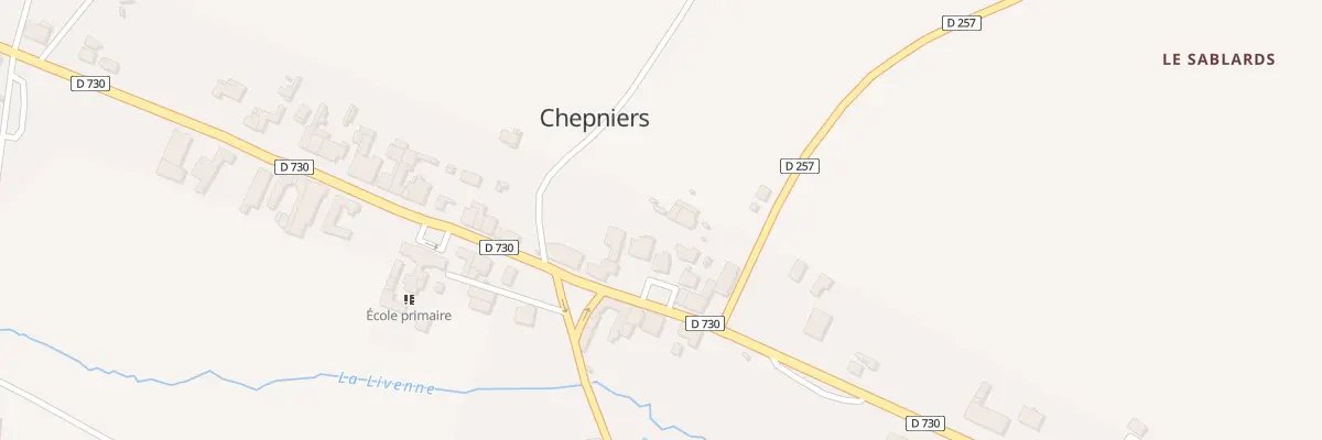 Plan du 71 D 730 Le Bourg à Chepniers