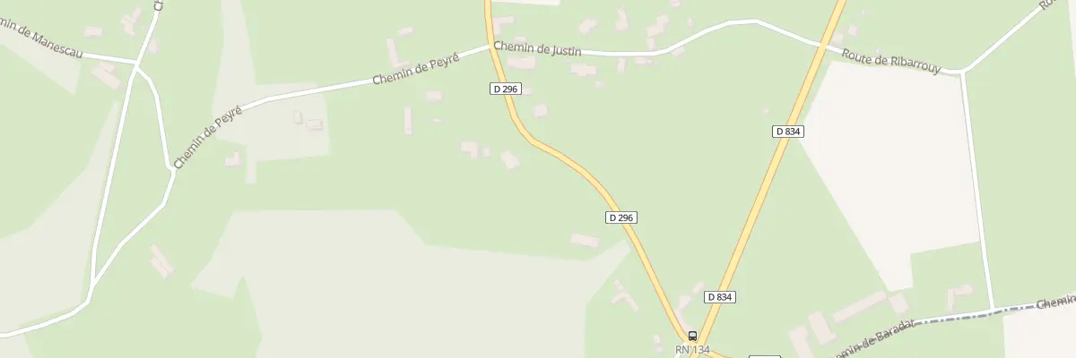 Plan du 257 D 296 à Boueilh-Boueilho-Lasque