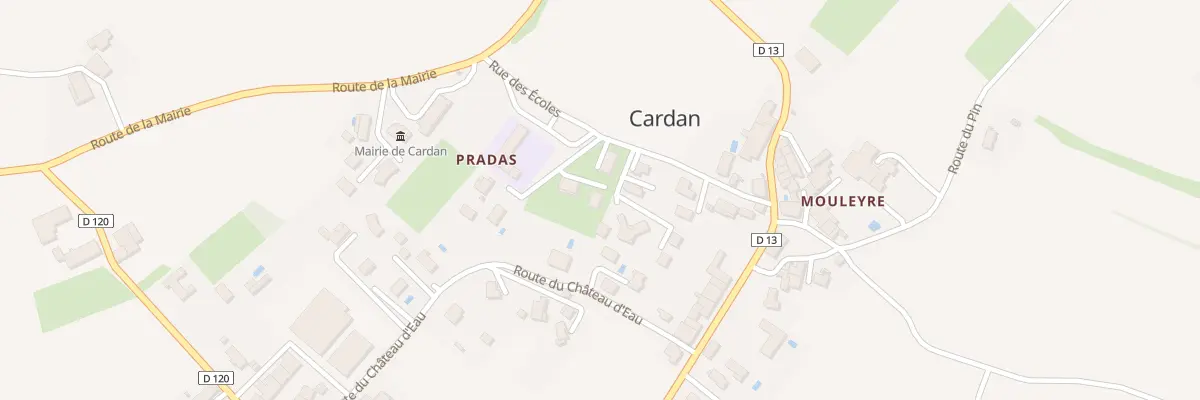 Plan du 10 Pradas à Cardan