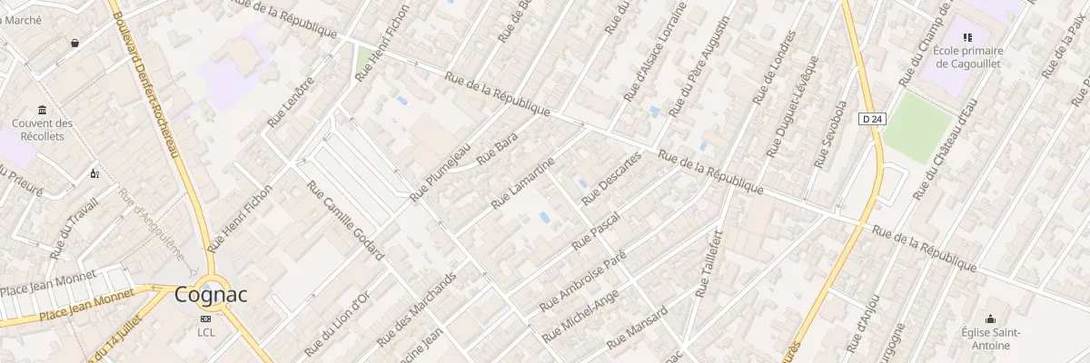 Plan du 2 Rue Chateaubriand à Cognac