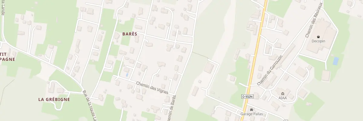 Plan du 493 Che de Barès à Roquefort