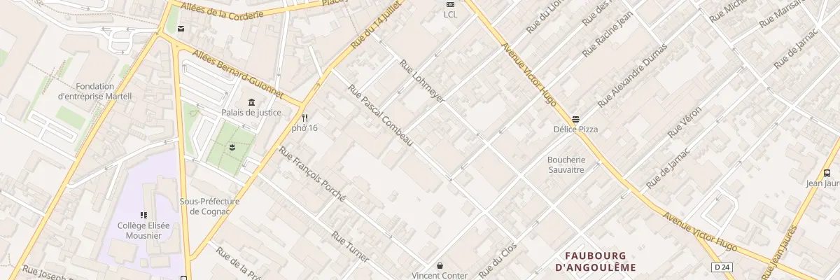 Plan du 27 Rue Pascal Combeau à Cognac