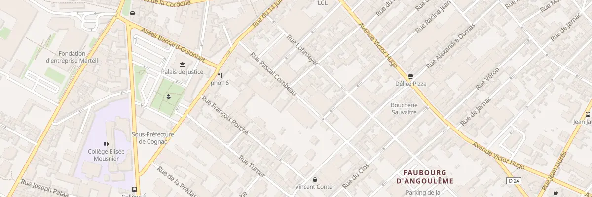 Plan du 32 Rue Pascal Combeau à Cognac
