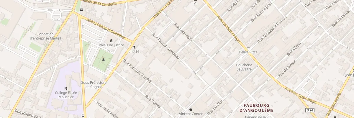 Plan du 30 Rue Pascal Combeau à Cognac